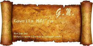 Gavrila Míra névjegykártya